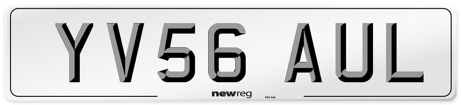 YV56 AUL Number Plate from New Reg